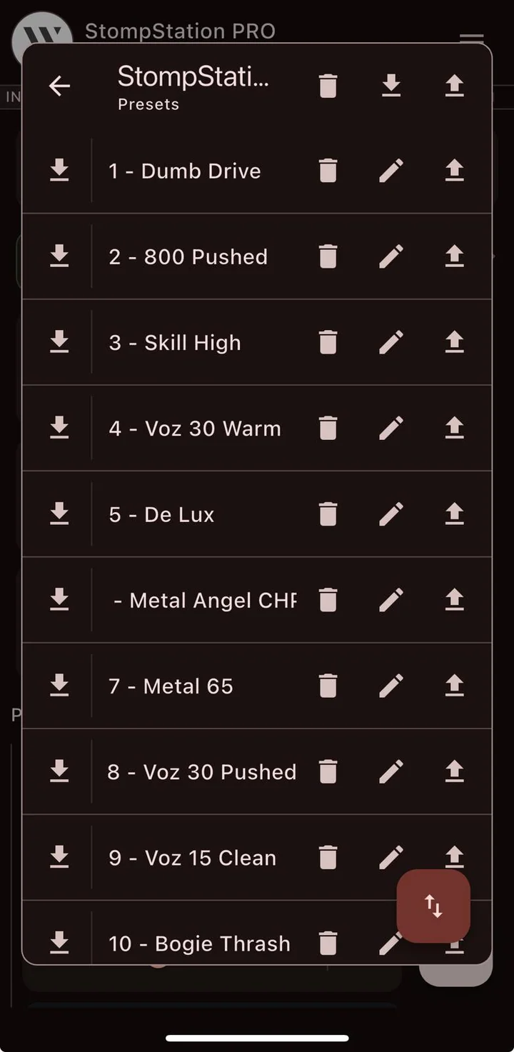 VoidX-Control preset manager on a smartphone